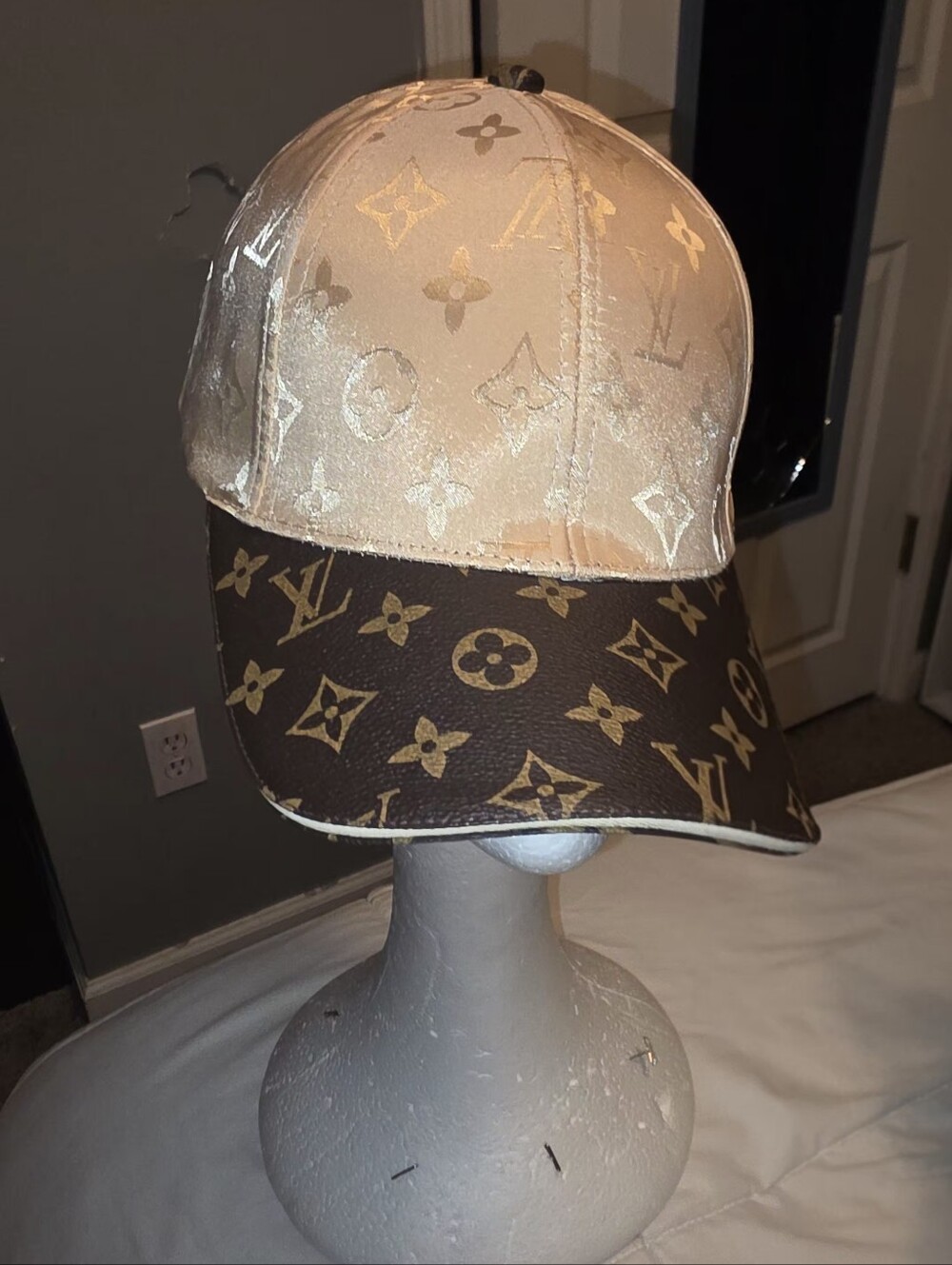 LV Monogram Hat in Brown and Tan